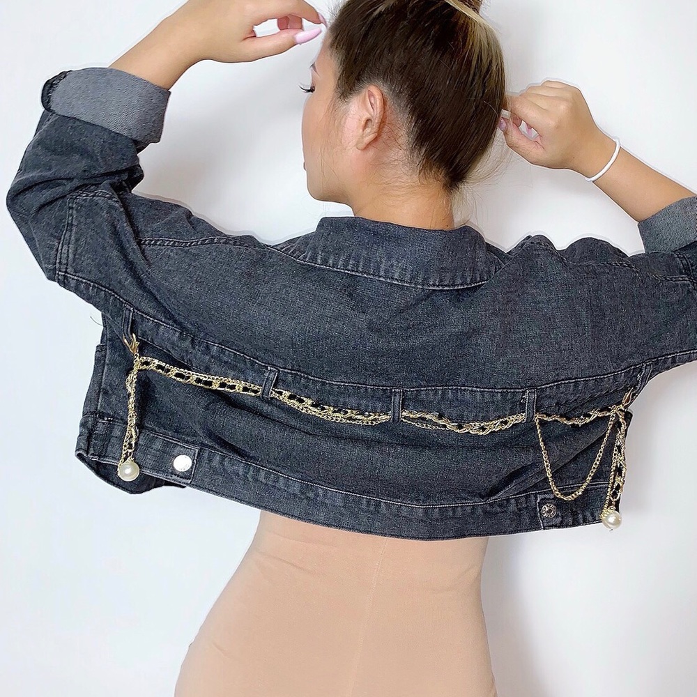 Chain denim jacket